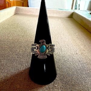 Vintage Bohemian Style Inlaid Eagle Ring.